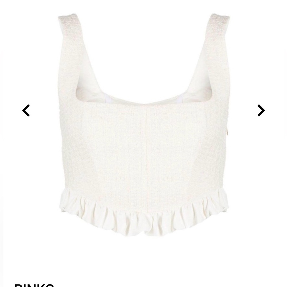 Pinko Cream Skirt Set with Ruffle Accents